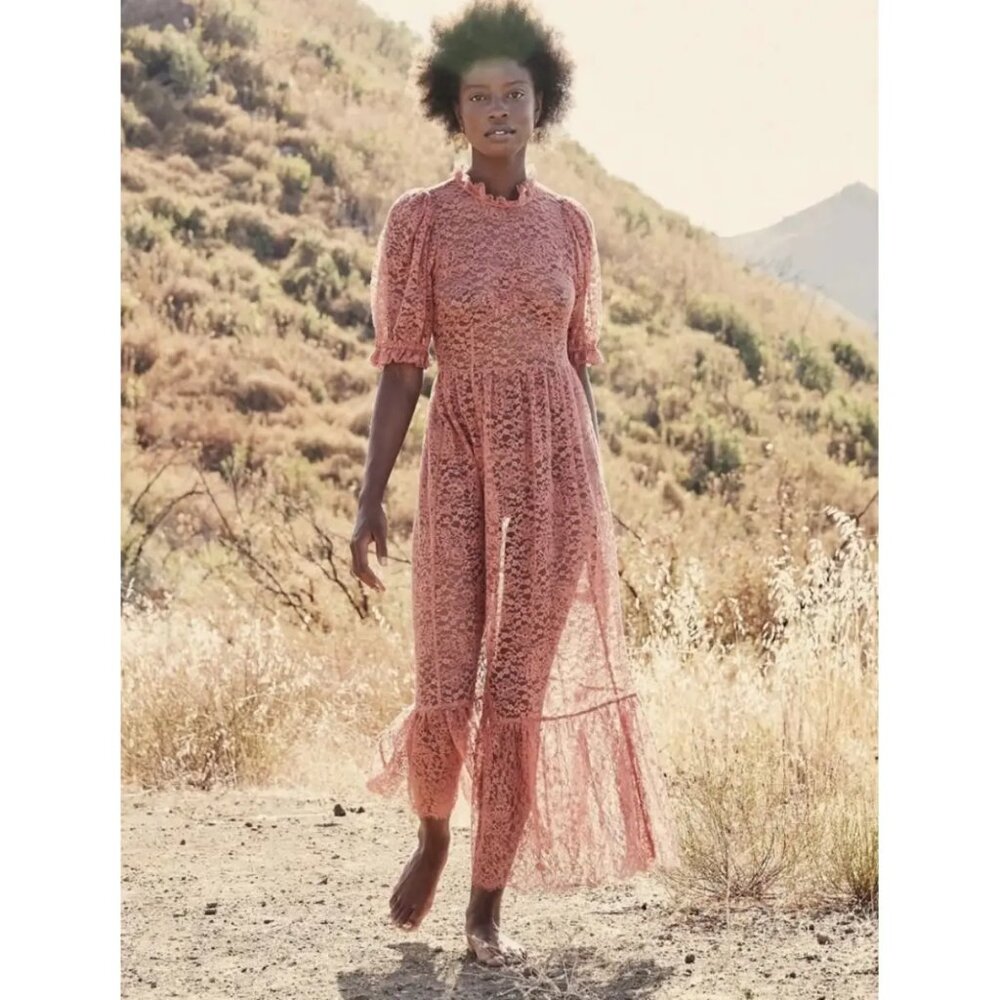 *ISO* Feather Doen Dress in Dark Rosewood